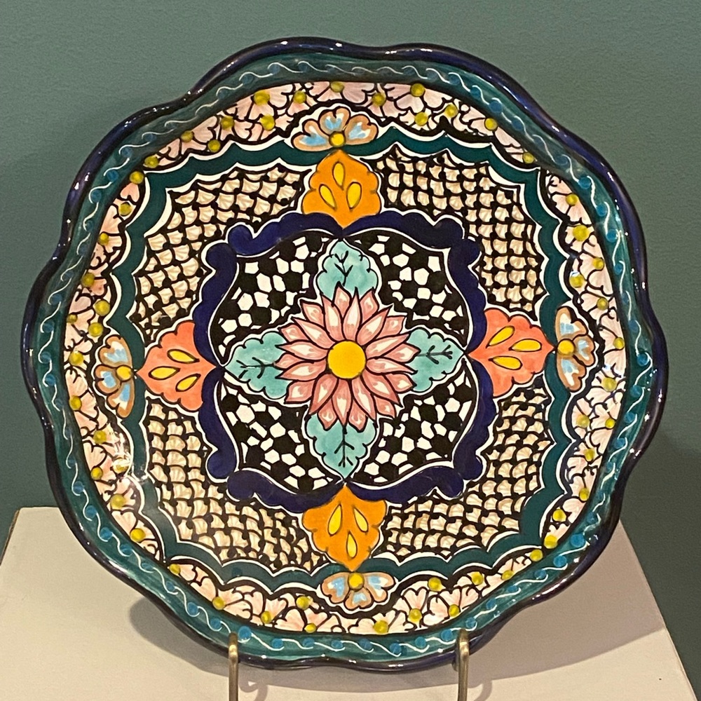 Stunning Talavera Pottery Plate, Made In Mexico